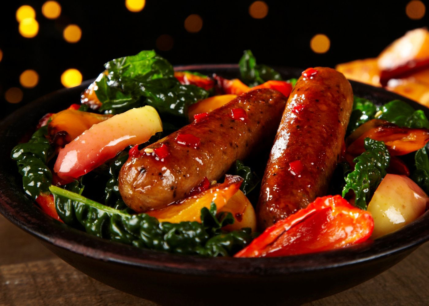 Firecracker Sausages with Caramelised Apples and Cavolo Nero Recipes