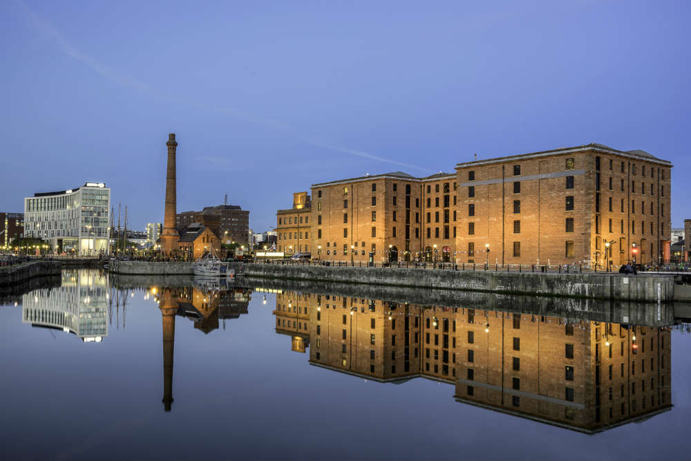 Liverpool skyline at dusk