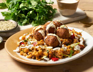 Moroccan Falafels with Harissa Couscous