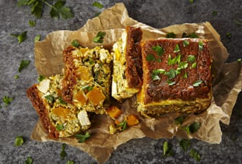 Tofu, Squash & Spring Greens Loaf with Roasted Carrot Chutney