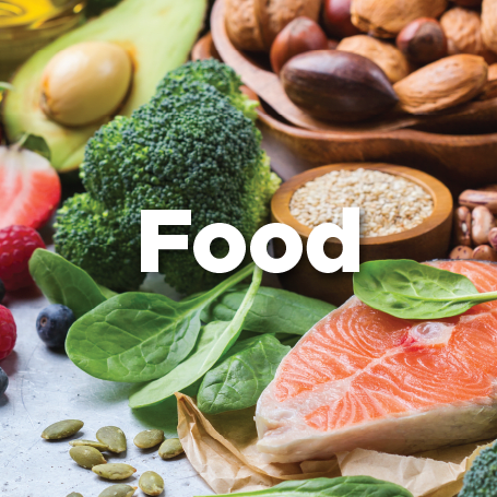 Healthy food including broccoli, tuna and spinach. 