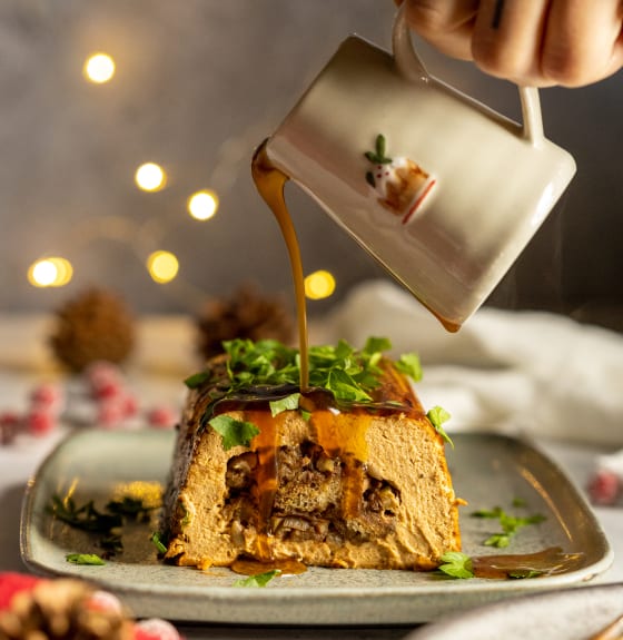 Stuffed Tofu Loaf with Apple & Pecans Cauldron Foods