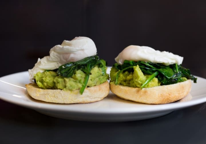 Avocado, poached egg and spinach breakfast recipe, created for Roomzzz, by MasterChef's Chris Hale.