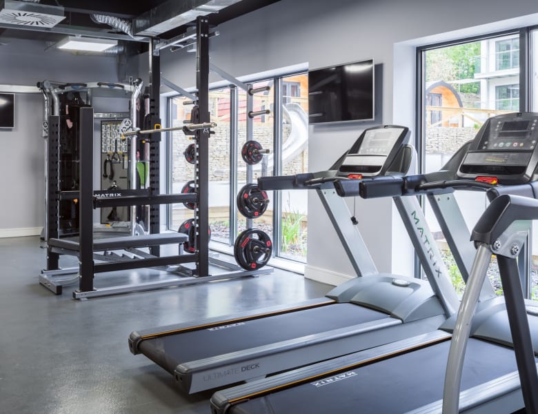 The on-site gym at IconInc The Glassworks