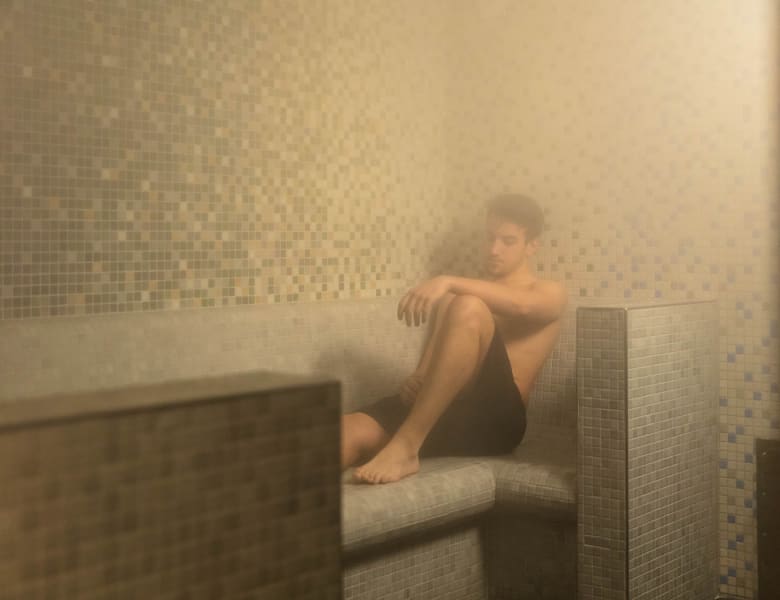 A student using the IconInc steam room