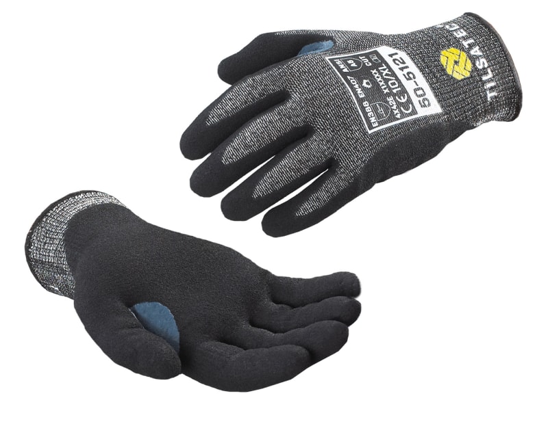 50-5121 Medium weight cut resistant foam nitrile palm coated glove with thumb reinforcement